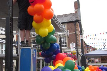 Balloons going up